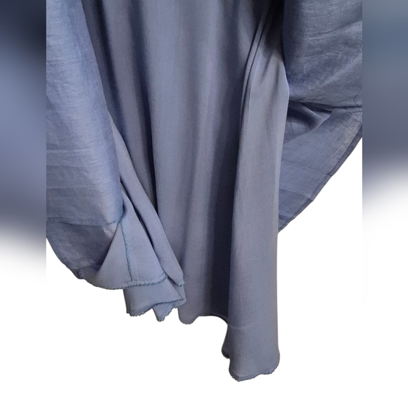 Linen Blue Sleeveless Dress - Picture 7 of 12